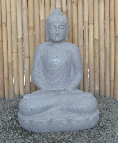 Product image of the product “Seated Buddha made of Riverstone in Dhyana position - gesture of meditation, H. 81cm. ”